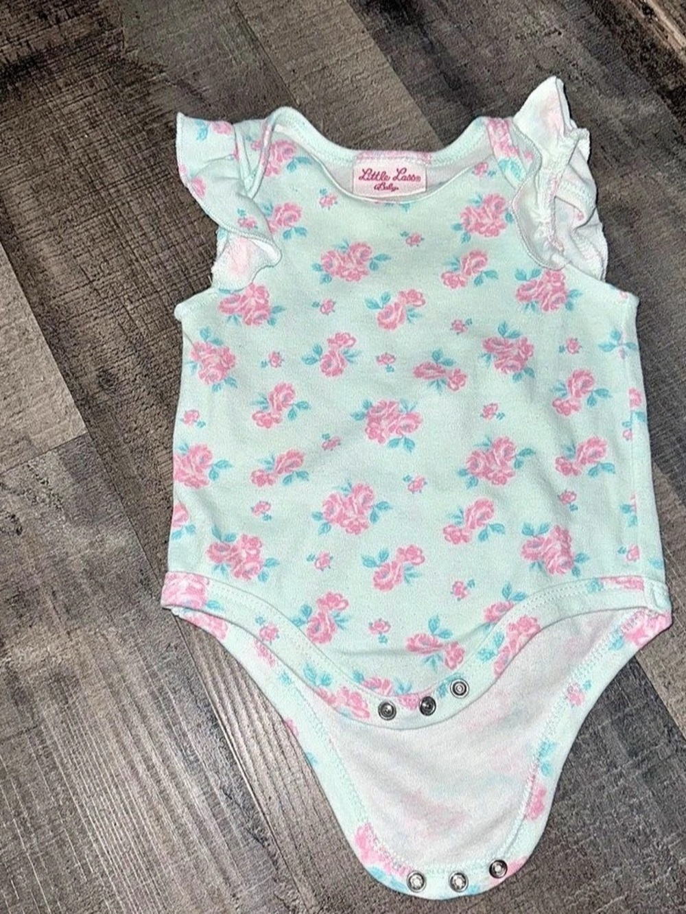 Little lass Baby Floral Ruffle Bodysuit